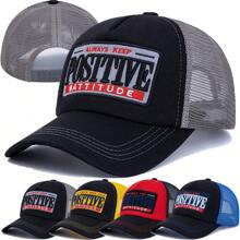 JZML 1pc Men's Letter Embroidered Truck Driver Cap