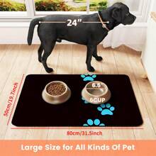 1 pièce Tapis d'alimentation pour animaux de compagnie, tapis absorbant pour nourriture pour chats et chiens, tapis de propreté pour animaux de compagnie imperméable et anti-fuite, tapis à nettoyer facilement sans tache pour distributeur d'eau pour chats et chiens, accessoires pour animaux de compagnie, tapis pour repas d'animaux de compagnie convenant aux buveurs et malvenus