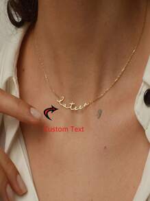 1PC Personalized Signature Name Necklace For Women Men 18K Gold Plated Dainty Custom Name Necklace Personalised Jewelry Gift For Her