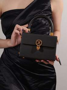 1 件高品质经典盒装设计女士单肩包，多功能可锁顶部手柄斜挎包，礼盒包装，优雅奢华时尚盒装包，适合时尚女性，生日、情人节、母亲节礼物的理想之选