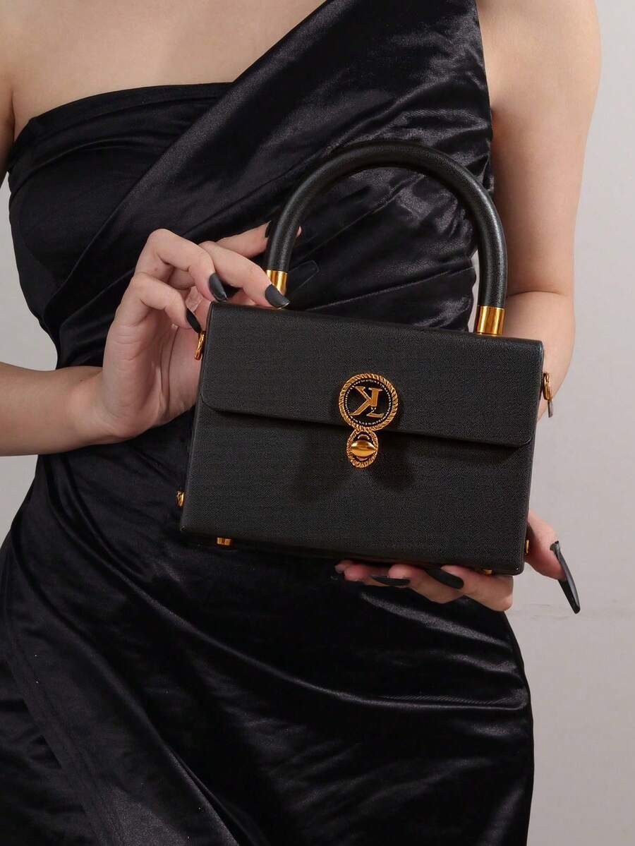 1 件高品质经典盒装设计女士单肩包，多功能可锁顶部手柄斜挎包，礼盒包装，优雅奢华时尚盒装包，适合时尚女性，生日、情人节、母亲节礼物的理想之选