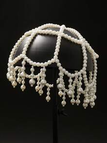 1件女士复古手工镂空装饰发箍，带珍珠流苏，优雅风格，适合拍照、新娘、舞台表演、睡眠发箍 - 其他帽子 - 查看 18