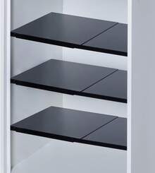 Tension Rod Shelving Expandable Closet Tension Shelf Storage Rack - No Drill Cabinet Tension Rod Shelf Closet No-Slip |   Shelves Cabinet (NO Screw Installation) - 小號(10'' - 16.5'') - 查看 9