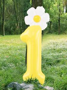 2 pezzi Set di palloncini a forma di numero da 40 pollici + palloncini piccoli a forma di margherita in pellicola per feste di compleanno, anniversari, decorazioni per celebrazioni all aperto