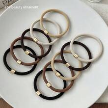 10条装高弹黑色发圈，女士适用，简约百搭，经久耐用，可扎马尾辫，也可作发圈、发绳、橡皮筋、发圈等，家居用品，护肤配件，发绳发带，头饰