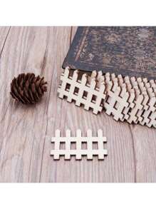 5Pcs Cut Wood Fence Decoration Wooden Shape Craft Wedding Decoration