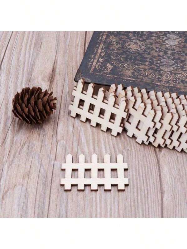 5Pcs Cut Wood Fence Decoration Wooden Shape Craft Wedding Decoration