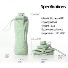 Silicone Collapsible Sports Bottles Outdoor Camping Folding Cup Large Capacity Travel Foldable Leakproof.Kettle