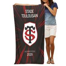 Stade Toulousain 2025 High-Definition Digital Print Beach Towel - Super Absorbent Microfiber, Modern Art Design, Perfect For Swimming, Camping, And Travel, Travel Towel | Artistic Beach Towel | High Absorbency Towel, Beach Accessories