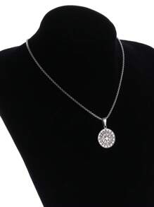 1PC Stainless Steel Compass Medal Pendant Necklace Men And Women Street Party Cool Jewelry Gifts