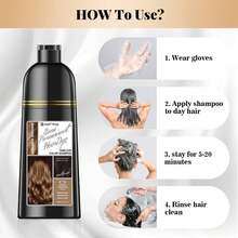 Natural Hair Dye Shampoo 3 IN 1, Hair Color For Gray Hair Coverage, Hair Coloring Shampoo For Women, Color Shampoo Beard Dye For Men, Vegan Ammonia Free Hair Shampoo (GOLDEN BROWN) - 金色 - 查看 7