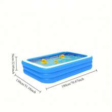 Extra große 3-lagige blau-weiße Boden PVC Schwimmbecken - rechteckiges Erwachsenenbecken für Outdoor, mit lebendiger Eisoberfläche, verstärktes Design für Haltbarkeit und Sicherheit, ideal für Sommerurlaub, Strandspiel und Familienspaß (mehrere Größen erhältlich, ohne Zubehör)