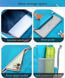 Travel Lightweight Foldable Backpack Hiking Backpack Splash Proof Compact Travel Backpack Day Pack (Sky Blue)