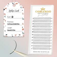 CoMango 240 簇纤细尖刺睫毛 Manga 睫毛簇 哑光黑色 自然俄罗斯浓密睫毛延长 0.07 C D 卷曲混合托盘 A/M 形状 预制纤细扇形 单根假睫毛 睫毛簇，睫毛簇，单根睫毛，睫毛，假睫毛 - 黑色 - 查看 16