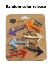 6pcs Creative Cute & Funny Arrow Shaped Fridge Magnets, 3D Stereoscopic Blackboard Refrigerator Magnetic Stickers,School Supplies,Back To School