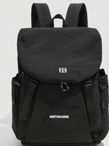 Casual Contrast Color Letter Women Backpack Large Capacity Ladies Fashion Backpack For Travel, Vacation, University Students