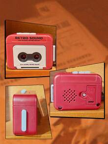 新款迷你复古录音机钥匙扣卡带迷你收音机音乐盒挂件钥匙链玩具可播放音乐录音趣味小型便携挂件