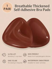 1 Paar doppelseitige selbstklebende BH Pads, Brustkissen selbstklebend, wiederverwendbare Polster, BH Bikini unsichtbare verstärkte Brustpolster wasserfest zum Schwimmen