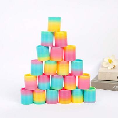 3/6/12/18/24/36/60PCS Autumn And Winter Rainbow Party Gifts, Mini Plastic Toys In Random Shapes And Colors, Decompression Coil Mini Spring Elastic Toys, Suitable For Birthday Gifts For Men And Women, Carnival Award Birthdays, Gift Bag Fillers, Gift Bag Fillers
