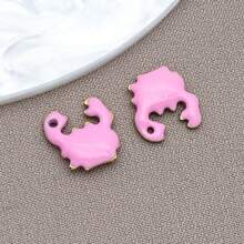 10pcs 10x10mm Cute Enamel Stainless Steel Crab Charms Mini Cute Marine Life Animal Pendants For DIY Ocean Bracelet Necklace Earrings Jewelry Making Crafts Accessories