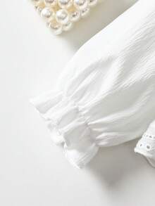 2pcs Baby Girls Casual Denim Patchwork Round Neck Shirt & Jeans Pants Set, Suitable For Outdoor Autumn/Winter