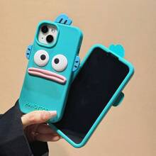 Sanrio 1pc Kawaii Ugly Cute Fish 3D Stereoscopic Apple Silicone Anti-Drop Phone Case Is Compatible With Apple 16/15/14/13 Waterproof Shockproof Scratch Resistant