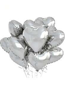 18-Inch Silver Love Aluminum Film Balloon, Suitable For Confession Decoration, Date Decoration, Wedding Decoration, Festival Decoration, Etc.