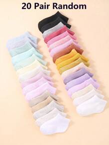 10/20/30 - Pair Random Color Set Of Unisex Baby Boat Socks.Simple And Casual Short Socks, Suitable For Toddlers As Learning - To - Walk Socks. These Socks Are Suitable For Both Baby Boys And Girls Aged 0 - 3.