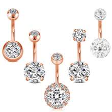 Bộ 5 khuyên rốn bằng thép không gỉ cỡ 14 10mm thanh xỏ khuyên rốn trang sức - Nhiều màu - Xem 12