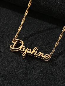 1 chiếc dây chuyền vàng 18K khắc tên cá nhân, mặt dây chuyền tên tùy chỉnh, trang sức tên tối giản, quà tặng cho nữ, kèm hộp quà sang trọng, có nhiều kiểu chữ và kiểu dây chuyền khác nhau để lựa chọn. - Vàng hai lớp - Xem 5