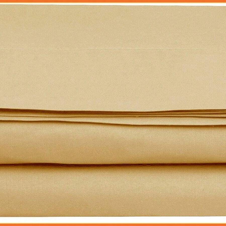 Luxury Flat Sheet ! - Set Of 4 1500 TC Flat Sheet, Twin/Twin XL Size, Gold