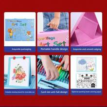 208pcs/Set Children Student Drawing Tool Combination Set, Wax Crayon & Watercolor Pen Washable (Pattern Accessories & Colors Random), Beginner Painting Set, Christmas Gift For Kids,Back To School