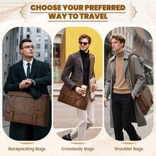 NEWHEY Men Messenger Bag 17 Inch Waterproof Vintage Leather Laptop Briefcase Large Computer Laptop Bag Satchel Bag Retro Shoulder Bag Back To School - Multicolor - View 5