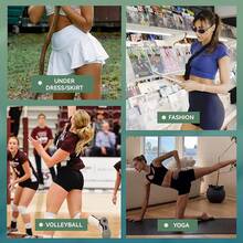 QGGQDD Workout Biker Shorts Women - 3/5/8 High Waisted Tummy Control Spandex Booty Shorts Gym Yoga Volleyball - Navy Blue - View 4