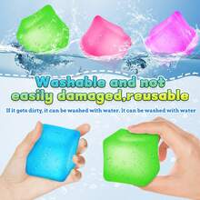3Pcs Stress Cube Squishy , Slow Rising Ice Cube Stress Balls, Sensory Fidget  For Anxiety Relief, Sensory Ice Nee Cube Gel Filled Squishy Ball  For  Adults(Blue, Green, Pink) - Multicolor - View 3