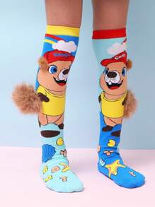 A Pair Of Capybara Knee Length Three-Dimensional Accessory Socks, Suitable For Daily Wear At Gatherings And Outings, Suitable For Campus Return To School, Suitable For Holiday Wear