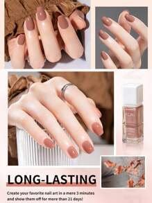 Nuevo esmalte de uñas a base de agua de 10ml para 2025, que se puede rasgar y tirar sin olor peculiar, y el rojo vino es adecuado para verano y otoño - Adecuado para mujeres y niñas que pueden hacer su propio DIY