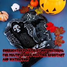 万圣节墓碑户外庭院装饰 - 5 件墓地墓碑庭院标志装饰带桩草坪花园装饰防水道具适用于家庭室内万圣节装饰