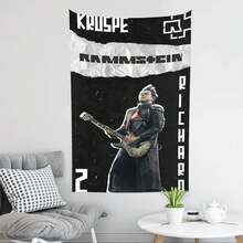 RAMMSTEIN Tapestry Wall Hanging And Desktop Covering, Suitable For Living Room, Bedroom, Dormitory Decoration, Living Room Decoration, Decorative Wall Pieces, Animation Room Decoration - 黑色 - 查看 5