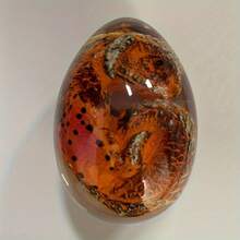 Transparent Crystal Dragon Egg Resin Statue Dinosaur Souvenir Craft Home Decor Gift - Red - View 1