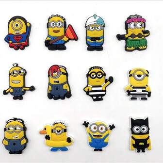 Universal 12PCS Cute Shoe Charms Unique Cos Super Man Prison Swimming Hawaiian Fashion Accessories Birthday Gifts Party Favors For Friends Family Special Gift Cute Summer Vacation Shoes Decoration School