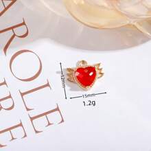 5 piezas de cobre de aleación con incrustación de en forma de corazón con alas, adecuado para hacer collares, pulseras, aretes, llaveros y joyería