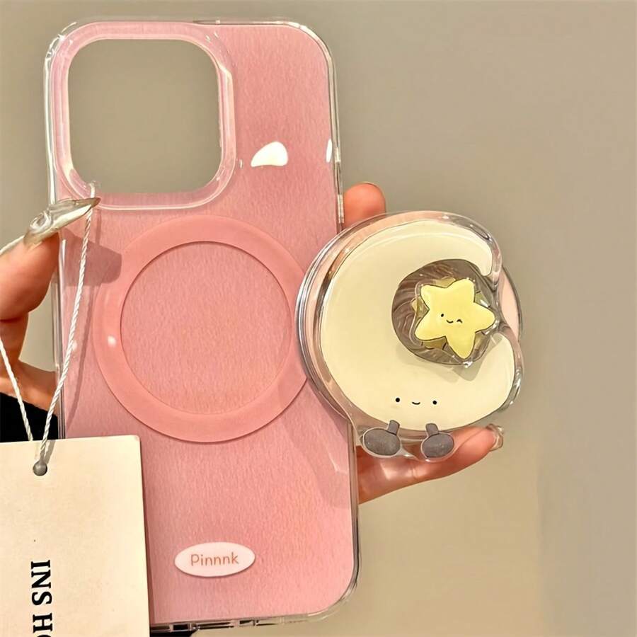 【よく売れる】ピンクのプリーツ付き携帯ケース、回転星月磁気ブラケット付き、i Phone 11 12 13 14 15 16 pro max  air 17 17pro 17promax - ピンク - チェックする 1
