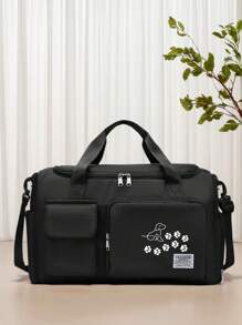 Bolsa de viaje con huellas de patitas de cachorro, bolsa de deporte y mochila multifunción, bolsa de viaje de nailon de gran capacidad y casual, ligera, adecuada para gimnasio, deportes, pernoctación