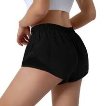 Women's 2.5" Low-Rise Running Shorts - Built-In Liner, Lightweight & Quick Dry With Mesh Pocket - màu đen - Xem 3