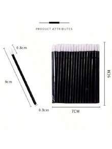 50/100pcs Cool Pure Black Disposable Makeup Brush Lip Brush Eyelash Brush, Lip Brush With A Replacement Container, Eyelash Lash Brush Stick Smear Lip Brush Makeup Brush Kit,Brush Set,Makeup Brush Kit,Make Up Brush Set,Make Up Set Complete,Makeup Brush Set,Complete Makeup Kit,Brush Kit,Brushes Makeup Set,Makeup Gift Set - Black - View 7