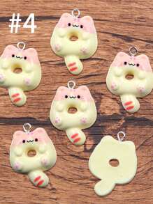 2pcs/Lot Resin Miniature Cat Cabochon Cat Doughnut Fairy Garden Decoration DIY Accessories Scrapbooking Craft 21*29mm