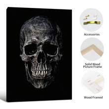 Spooky Skeleton Hand Peace Sign Digital Print - Halloween Wall Arts - Instant Download - Black And White Halloween Decor Posters, Optional Frame Home Decor Fall Decor Room Decor