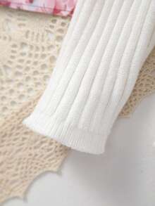 Baby Girl Casual Solid Color Knit Sweater - White - View 4