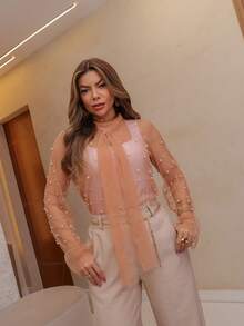 Women Blouses - Beige - View 3